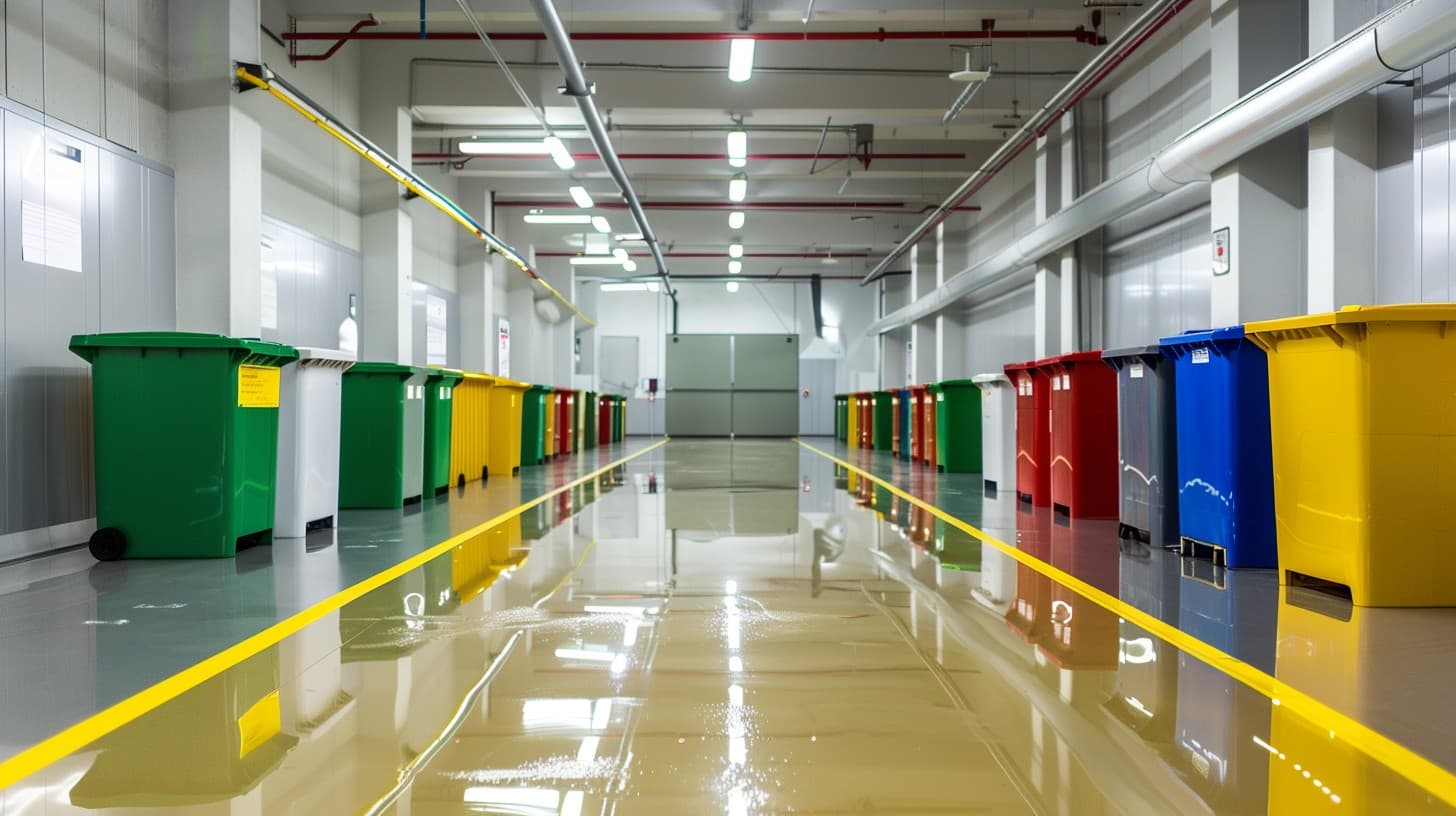 Industrial facility floor and warehouse cleaning with safety-aware crews