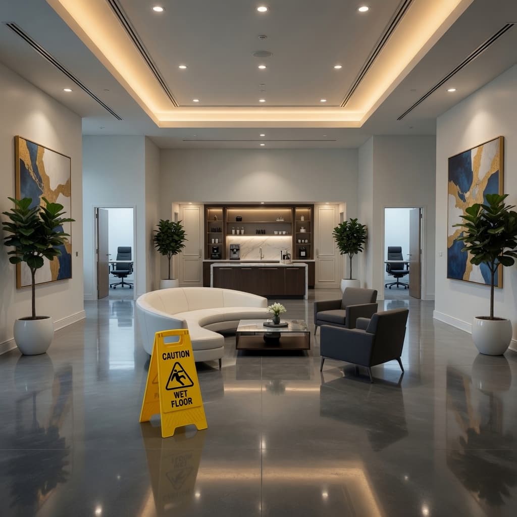 Multi-residential corridors and common areas prepared for turnover cleaning before occupancy